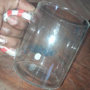 NEW Starbucks clear candycane glitter mug 12oz